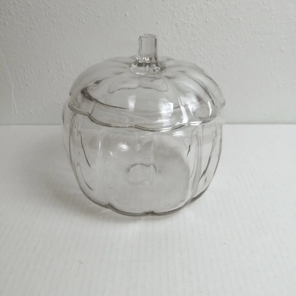Anchor Glass Pumpkin Candy Jar Clear Glass Holiday Party